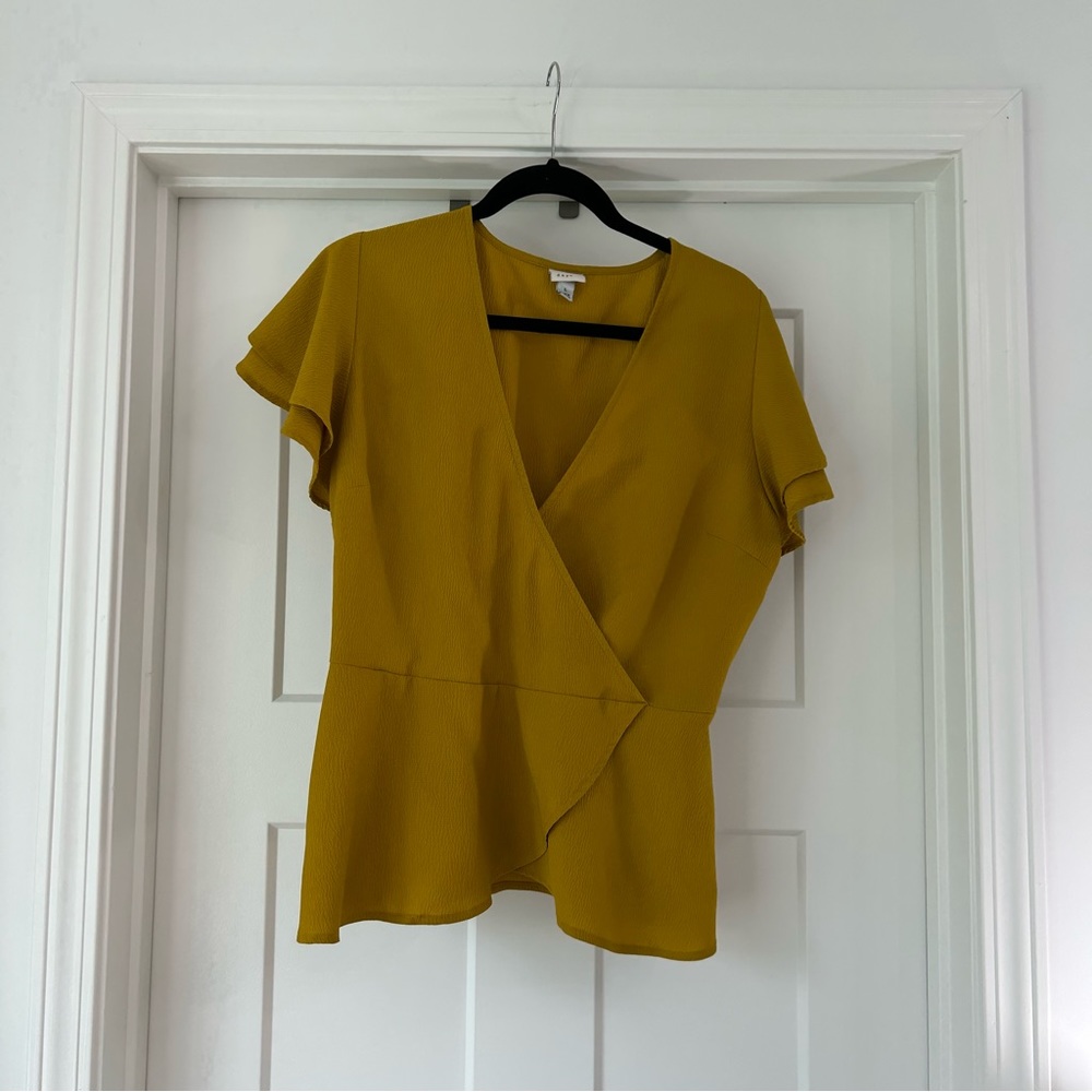mustard blouse